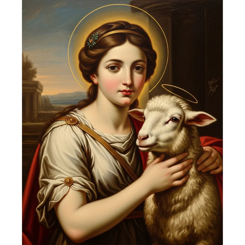 Święta Agnieszka Rzymska: Młoda męczennica i symbol czystości. - Dlaczego baranek stał się jej symbolem? Ikonografia i duchowe znaczenie czystości.