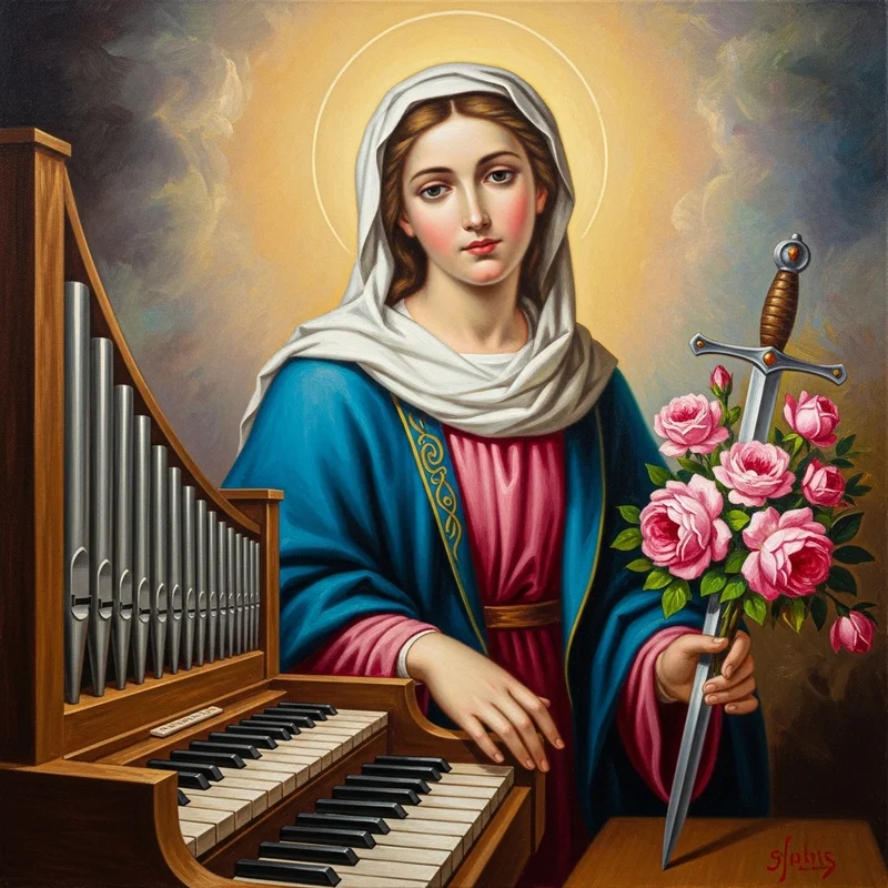 Święta Cecylia: Patronka muzyki kościelnej – legenda i fakty. - Jak rozpoznać Świętą Cecylię w sztuce? O symbolice organów, miecza i róż