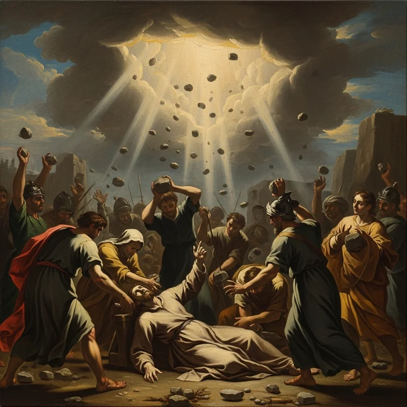 Święty Szczepan: Pierwszy męczennik Kościoła. - Kamienowanie w blasku Nieba: Śmierć, która stała się zwycięstwem