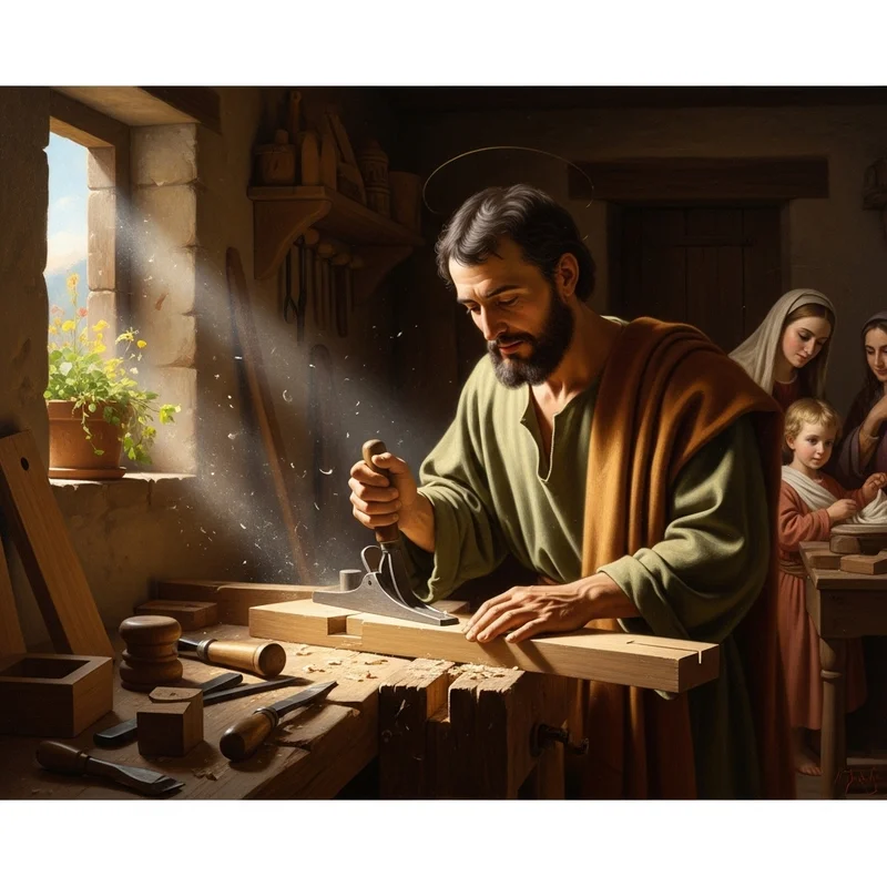 Święty Józef: Milczący Opiekun Świętej Rodziny. - Świętość w codzienności: Jak praca Józefa uświęcała każdy dzień Świętej Rodziny