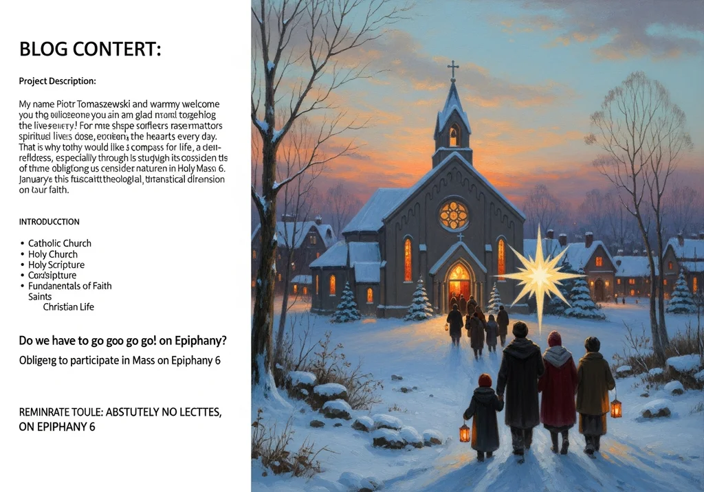 Zimowy kościół z ludźmi idącymi na mszę w Boże Narodzenie.