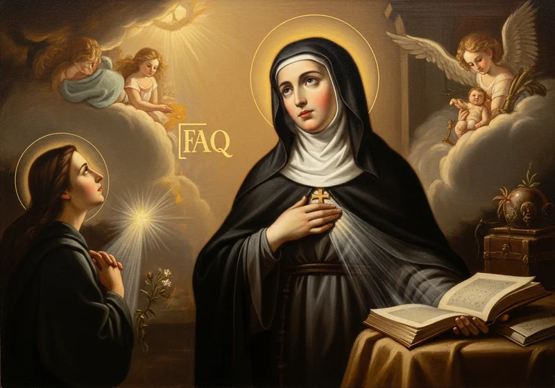 Św. Blanka w ekstazie, z aniołami i otwartą księgą.