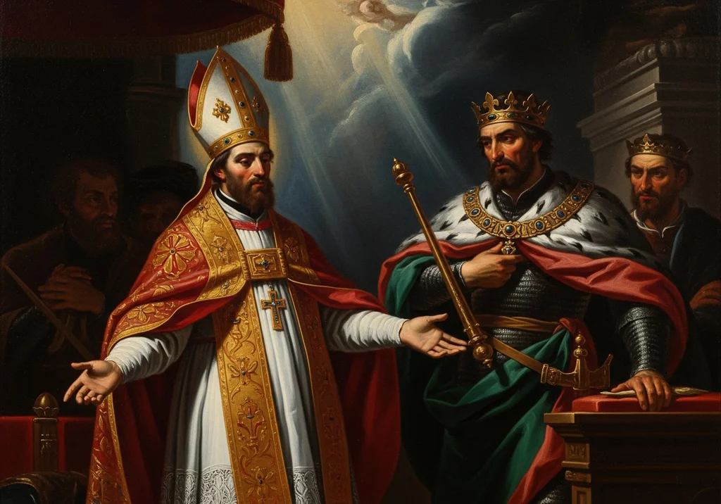 Św. Stanisław ze Szczepanowa i król Bolesław Śmiały w ikonicznej scenie.